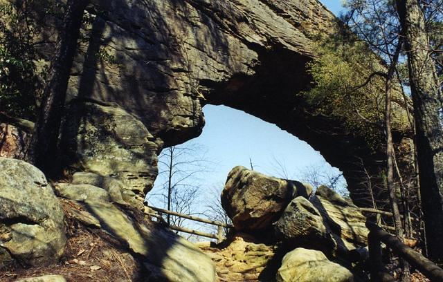 Natural bridge from underneath