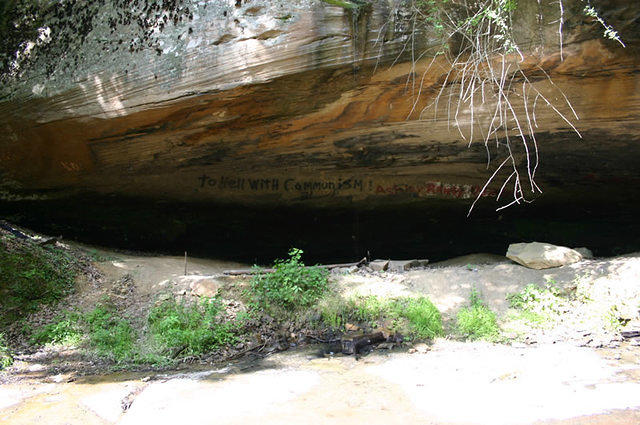 Message under a rock house